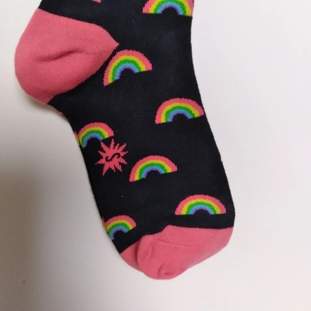 Sock It To Me Women's Retro Rainbow Print Crew Socks New with Tags